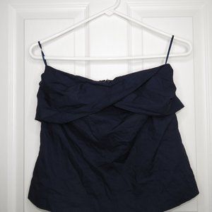 J.Crew Navy Blue Strapless Blouse